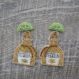 Beaded Tequila Bottle Earrings